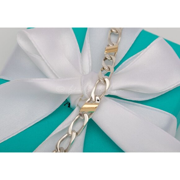 Gorgeous Tiffany & Co. Classic Cuban Vintage Bracelet in 18k Gold and Silver - Picture 7 of 10